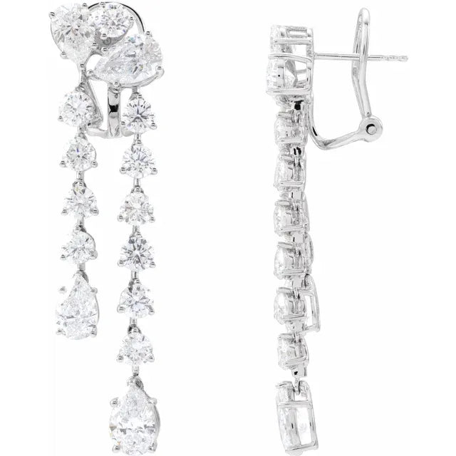 9.50ct Lab Grown Diamond Chandelier Drop Earrings in 14k Gold