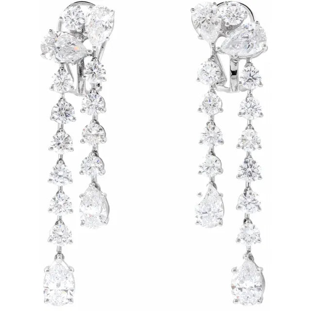 9.50ct Lab Grown Diamond Chandelier Drop Earrings in 14k Gold