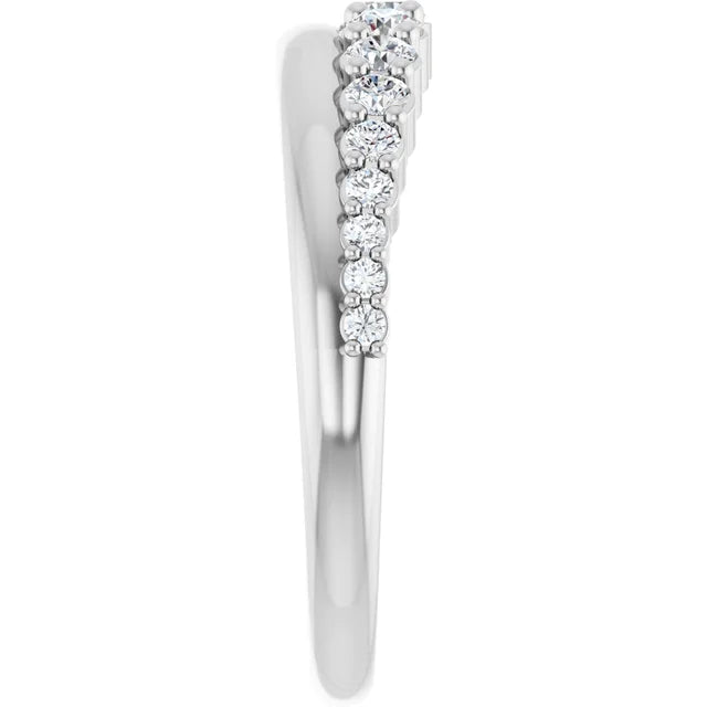 0.38ct Graduated Round Lab Grown Diamond and Plain Band Ring