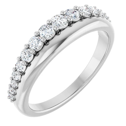 0.38ct Graduated Round Lab Grown Diamond and Plain Band Ring