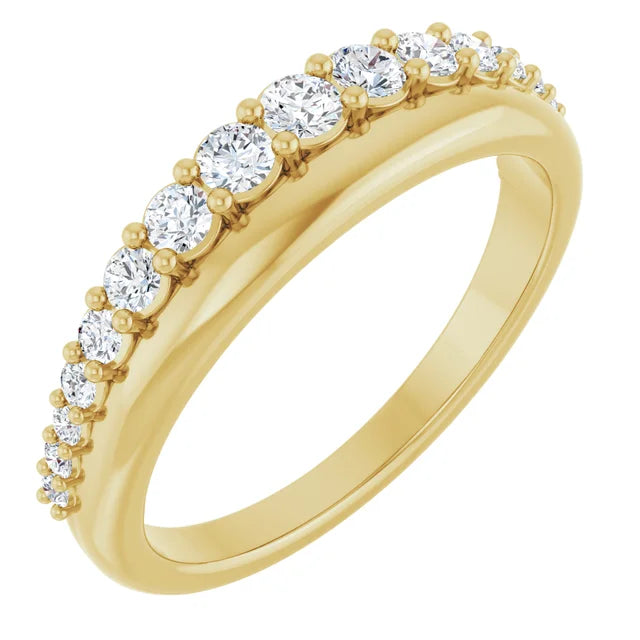 0.38ct Graduated Round Lab Grown Diamond and Plain Band Ring