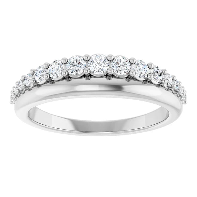 0.38ct Graduated Round Lab Grown Diamond and Plain Band Ring