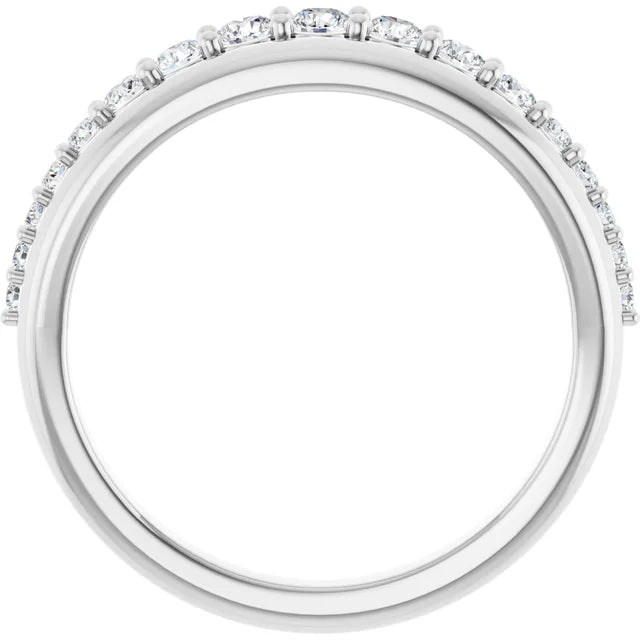 0.38ct Graduated Round Lab Grown Diamond and Plain Band Ring