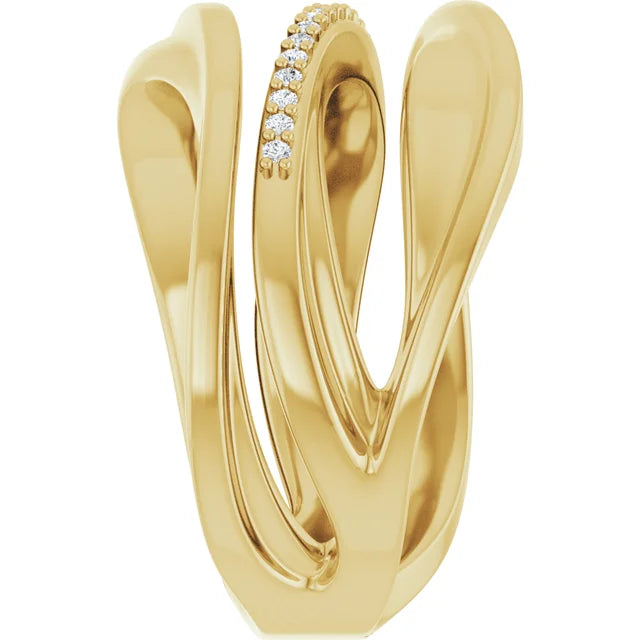 Accented Freeform Lab Grown Diamond Ring