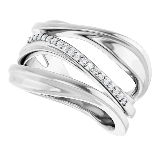 Accented Freeform Lab Grown Diamond Ring