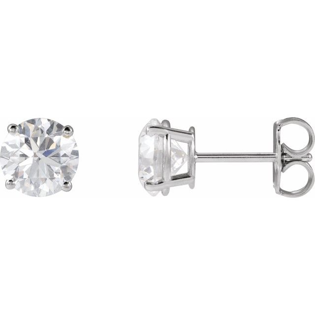 2.00ct Lab Grown Diamond Round Basket Style Earrings