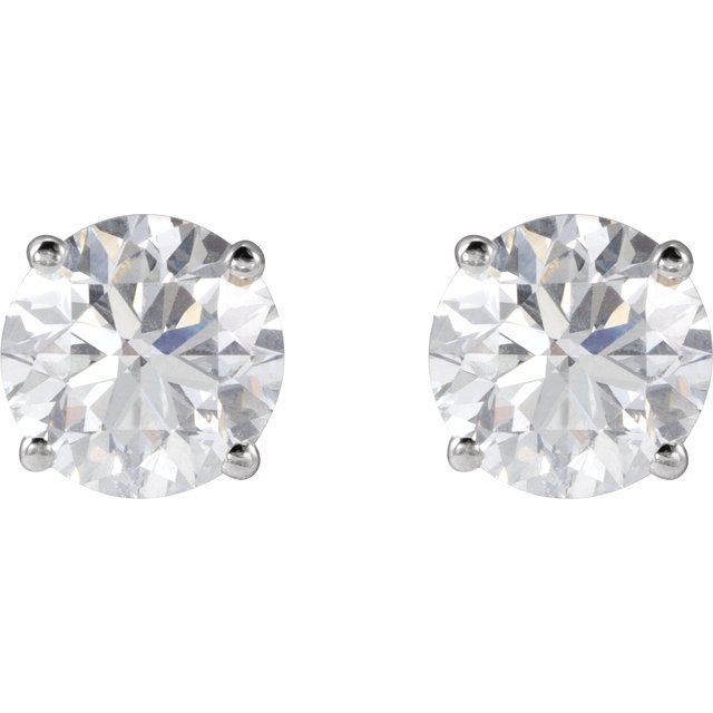 2.00ct Lab Grown Diamond Round Basket Style Earrings