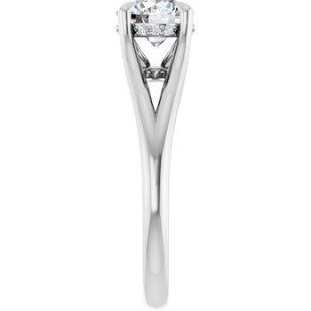 The Selena 1.06ct Round cut Lab Grown Diamond Split Shoulder Solitaire Engagement Ring