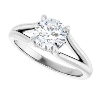 The Selena 1.06ct Round cut Lab Grown Diamond Split Shoulder Solitaire Engagement Ring