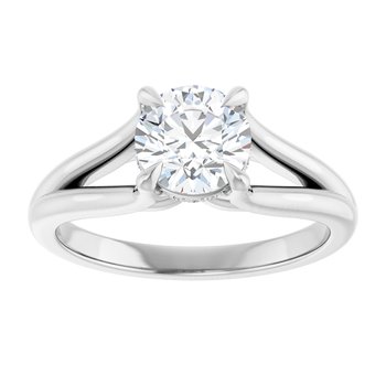 The Selena 1.06ct Round cut Lab Grown Diamond Split Shoulder Solitaire Engagement Ring