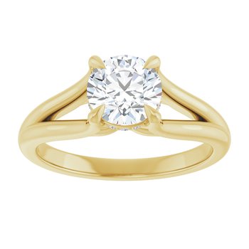 The Selena 1.06ct Round cut Lab Grown Diamond Split Shoulder Solitaire Engagement Ring