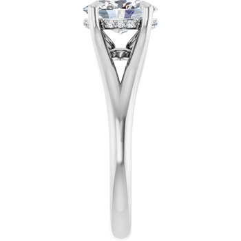 The Selena 1.06ct Oval cut Lab Grown Diamond Split Shoulder Solitaire Engagement Ring