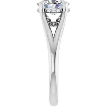 The Selena 1.06ct Oval cut Lab Grown Diamond Split Shoulder Solitaire Engagement Ring