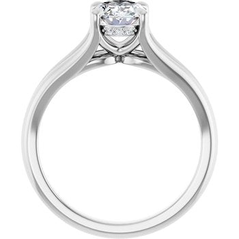 The Selena 1.06ct Oval cut Lab Grown Diamond Split Shoulder Solitaire Engagement Ring