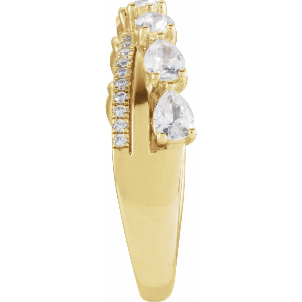 1.80ct Lab Grown Diamond Accented Chasing Pears Ring in 14k Gold