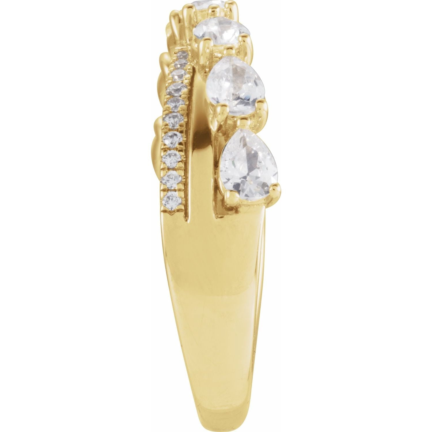 1.80ct Lab Grown Diamond Accented Chasing Pears Ring in 14k Gold