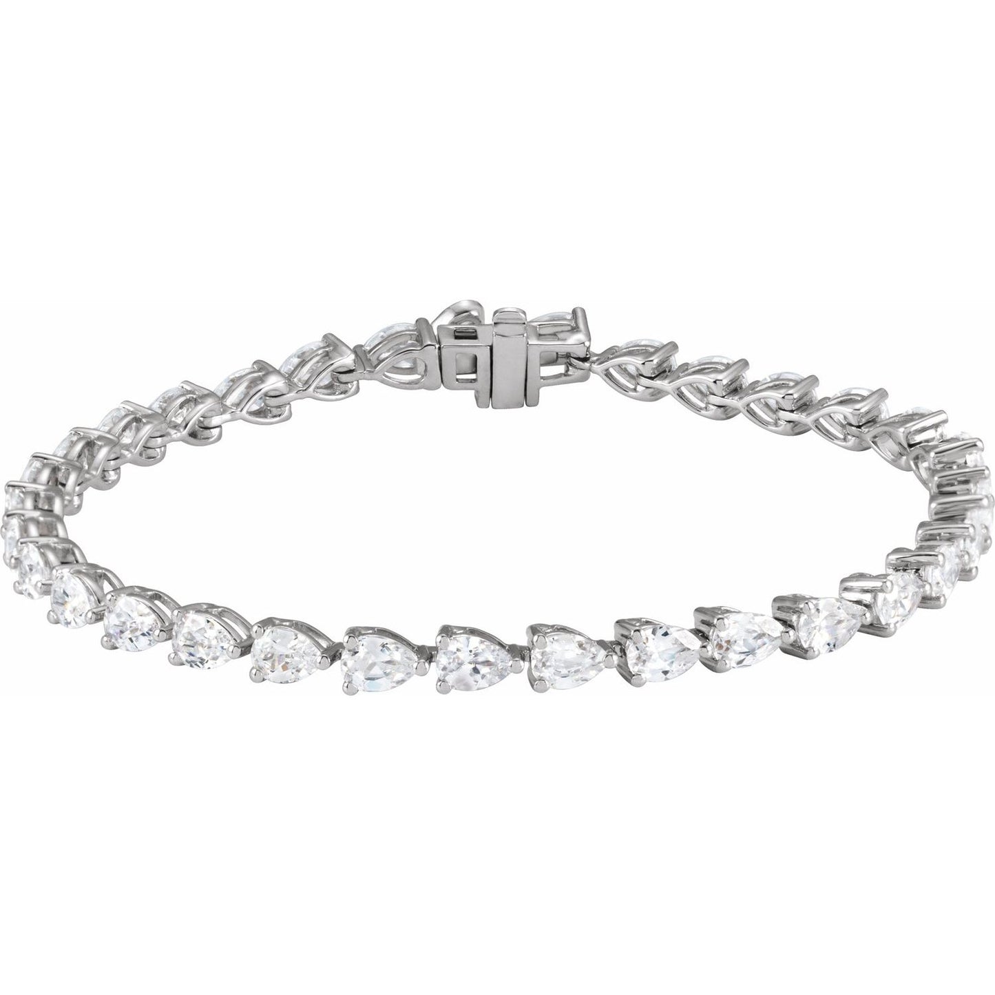 6.50ct Pear cut Lab Grown Diamond Tennis Bracelet in 14k Gold