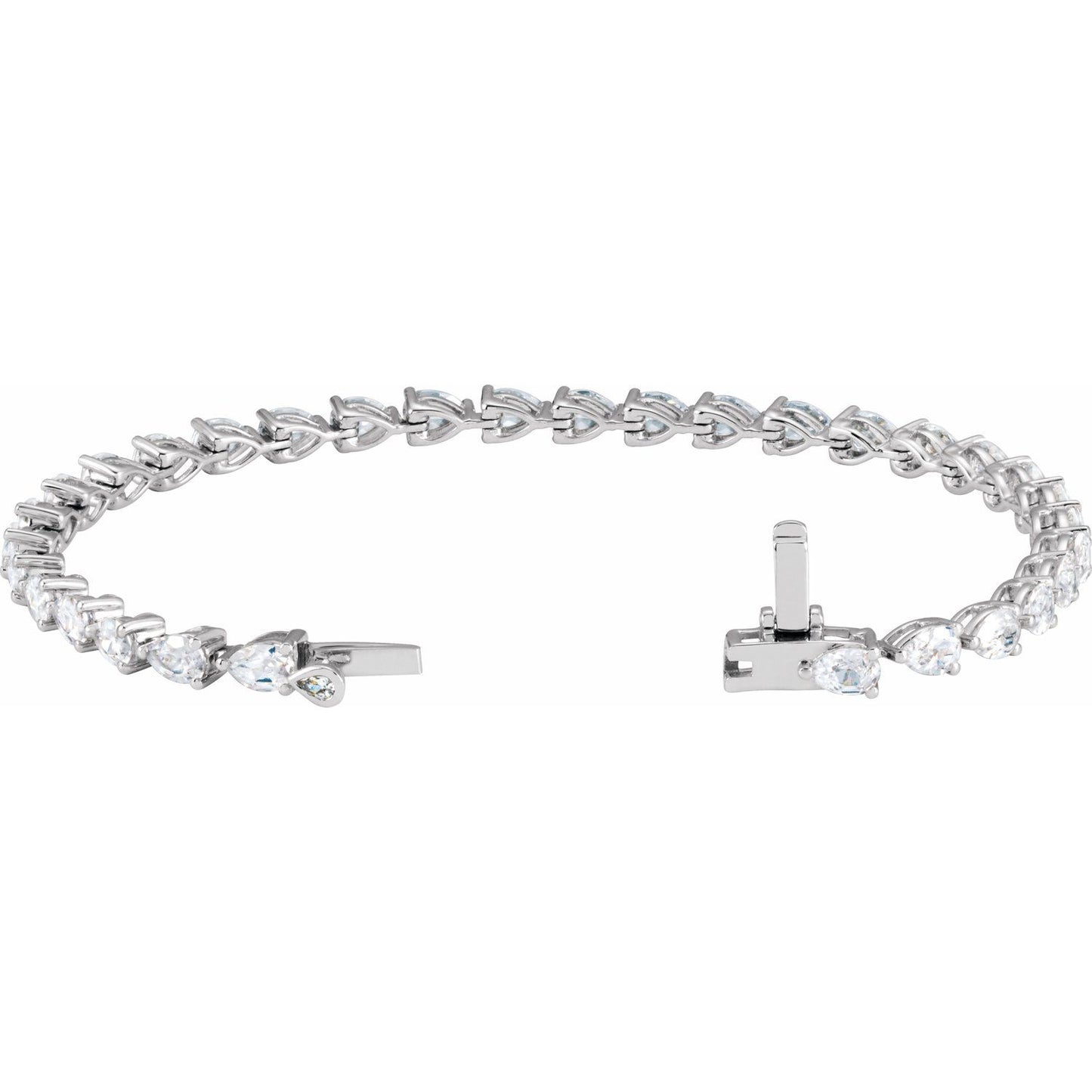 6.50ct Pear cut Lab Grown Diamond Tennis Bracelet in 14k Gold