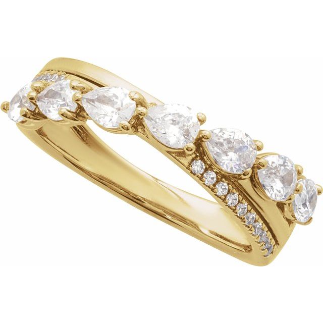 1.80ct Lab Grown Diamond Accented Chasing Pears Ring in 14k Gold