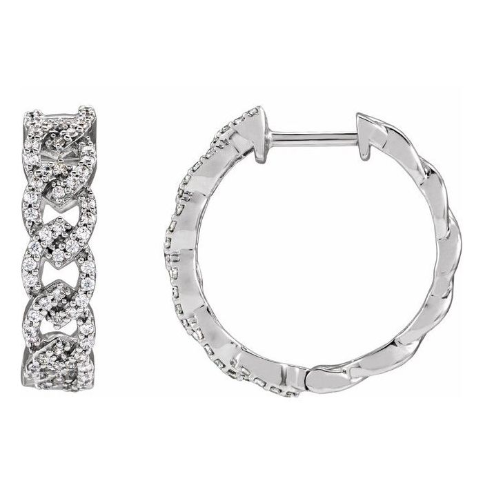 0.50ct Lab Grown Diamond Fancy Hoop Earrings in 14k Gold