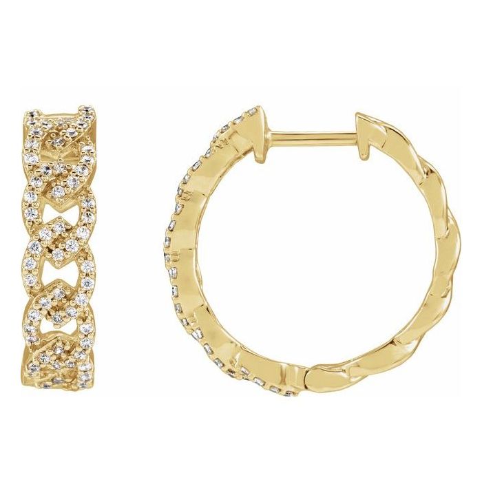 0.50ct Lab Grown Diamond Fancy Hoop Earrings in 14k Gold