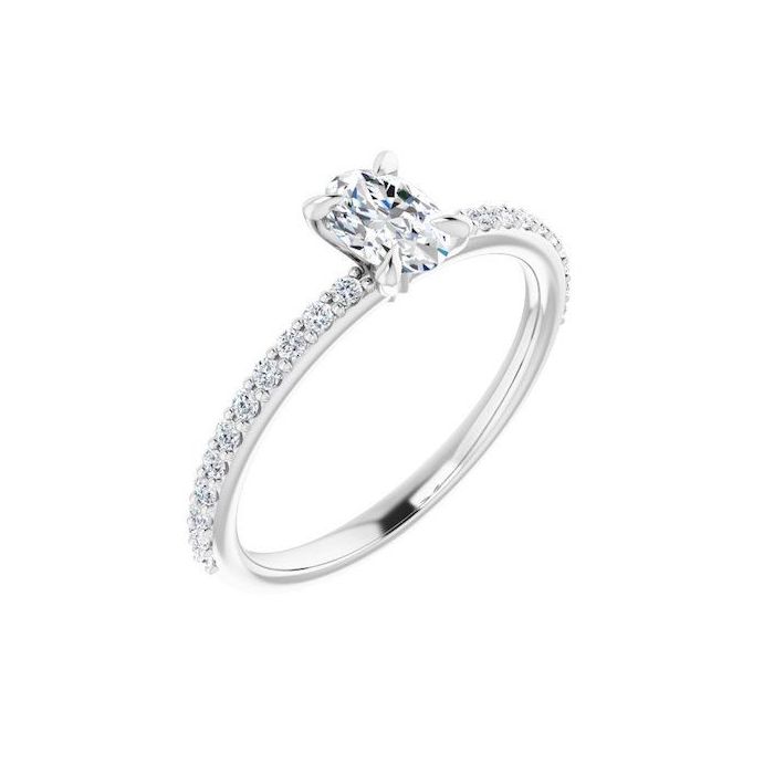 The Harriet 0.72ctw Oval cut Lab Grown Diamond Engagement Ring