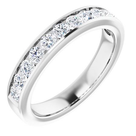 0.75ct Round Lab Grown Diamond Channel Set Half Eternity