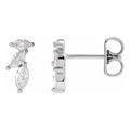 0.40ct Lab Grown Diamond Floral Marquise Earrings in 14k Gold