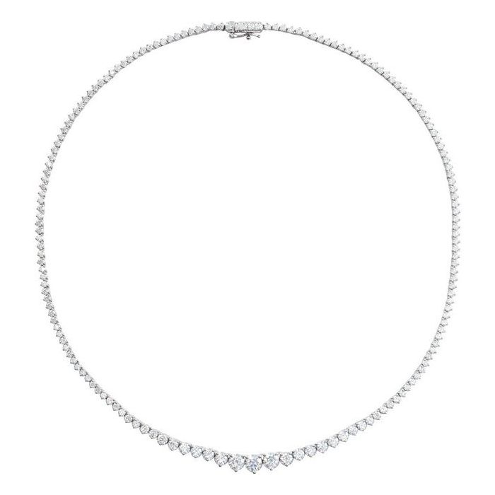 9.50ct Lab Grown Diamond Graduated Tennis Necklace in 14k Gold