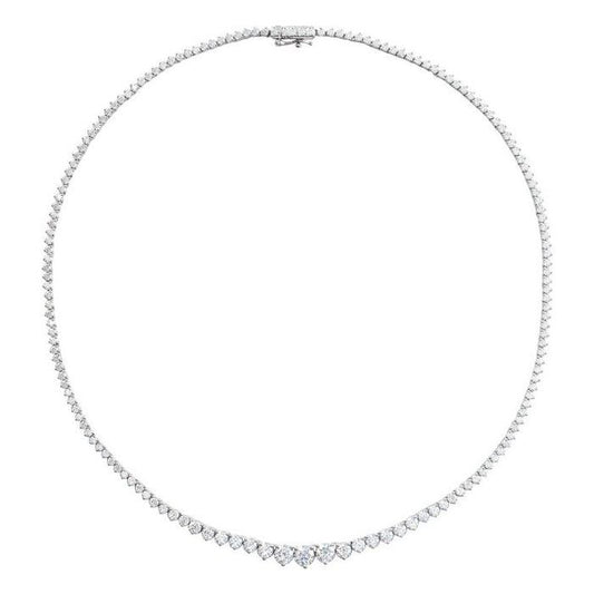 9.50ct Lab Grown Diamond Graduated Tennis Necklace in 14k Gold