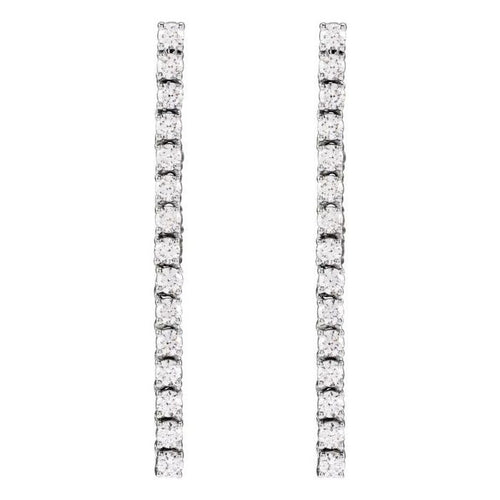 0.75ct Lab Grown Diamond Line Drop Earrings in 14k Gold