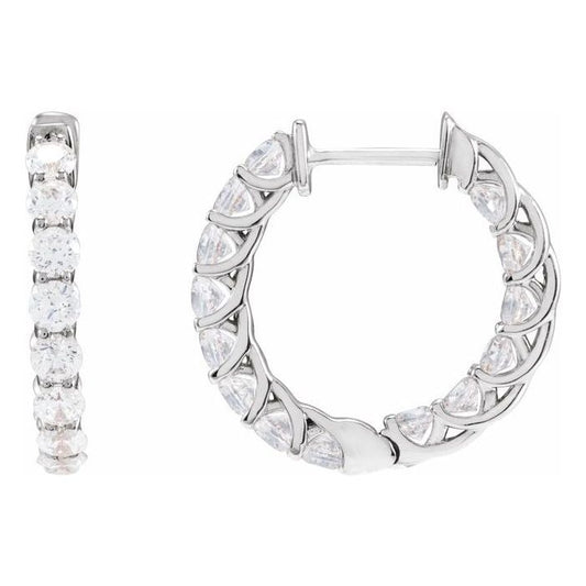 2.20ct Lab Grown Diamond Inside Out Hoops in 14k Gold