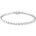 5.00ct Oval cut Lab Grown Diamond Bezel Set Tennis Bracelet in 14k Gold