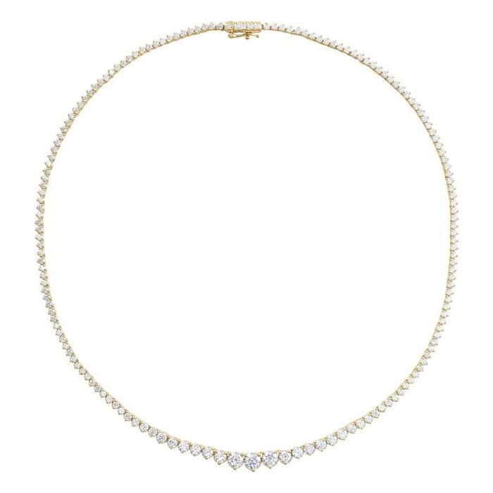 9.50ct Lab Grown Diamond Graduated Tennis Necklace in 14k Gold