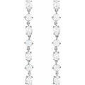 1.25ct Lab Grown Diamond Round and Oval Drop Earrings in 14k Gold