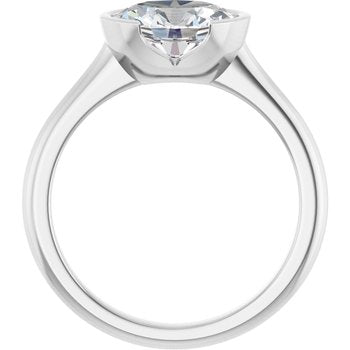 The Maria 2.00ct Oval cut Lab Grown Diamond Solitaire Half Bezel Engagement Ring