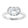 The Maria 2.00ct Oval cut Lab Grown Diamond Solitaire Half Bezel Engagement Ring