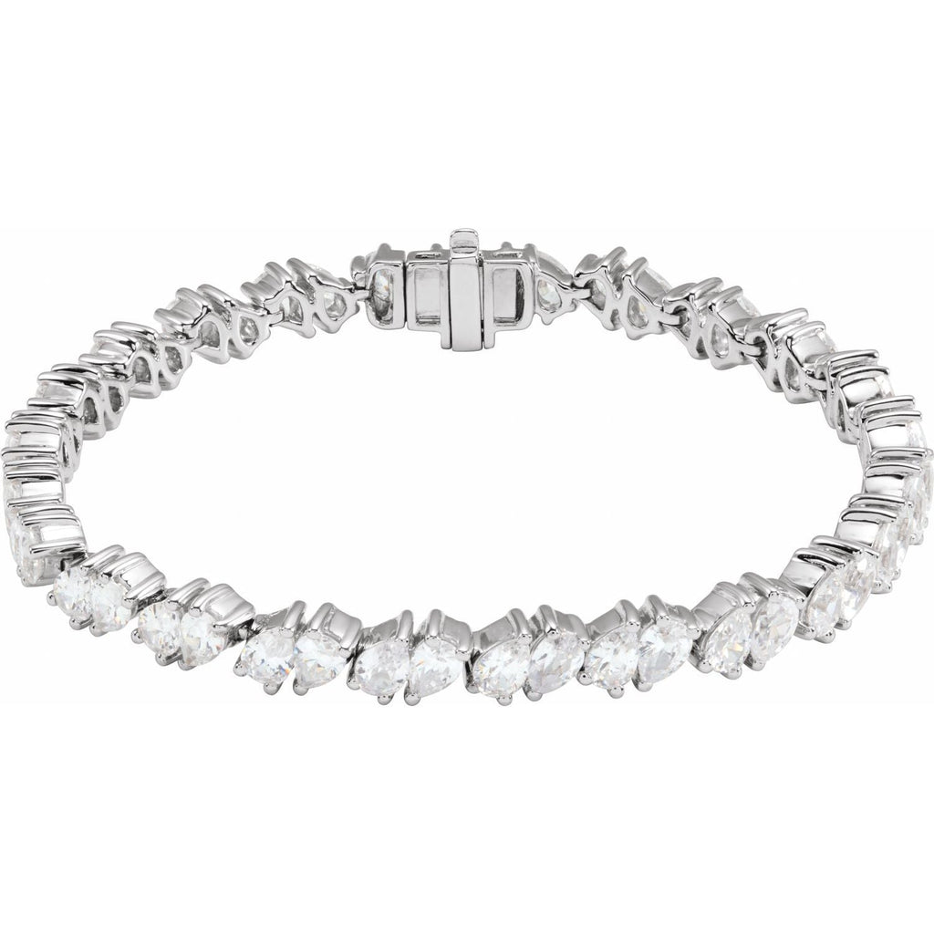 9.50ct Lab Grown Diamond Double Pears Tennis Bracelet in 14k Gold