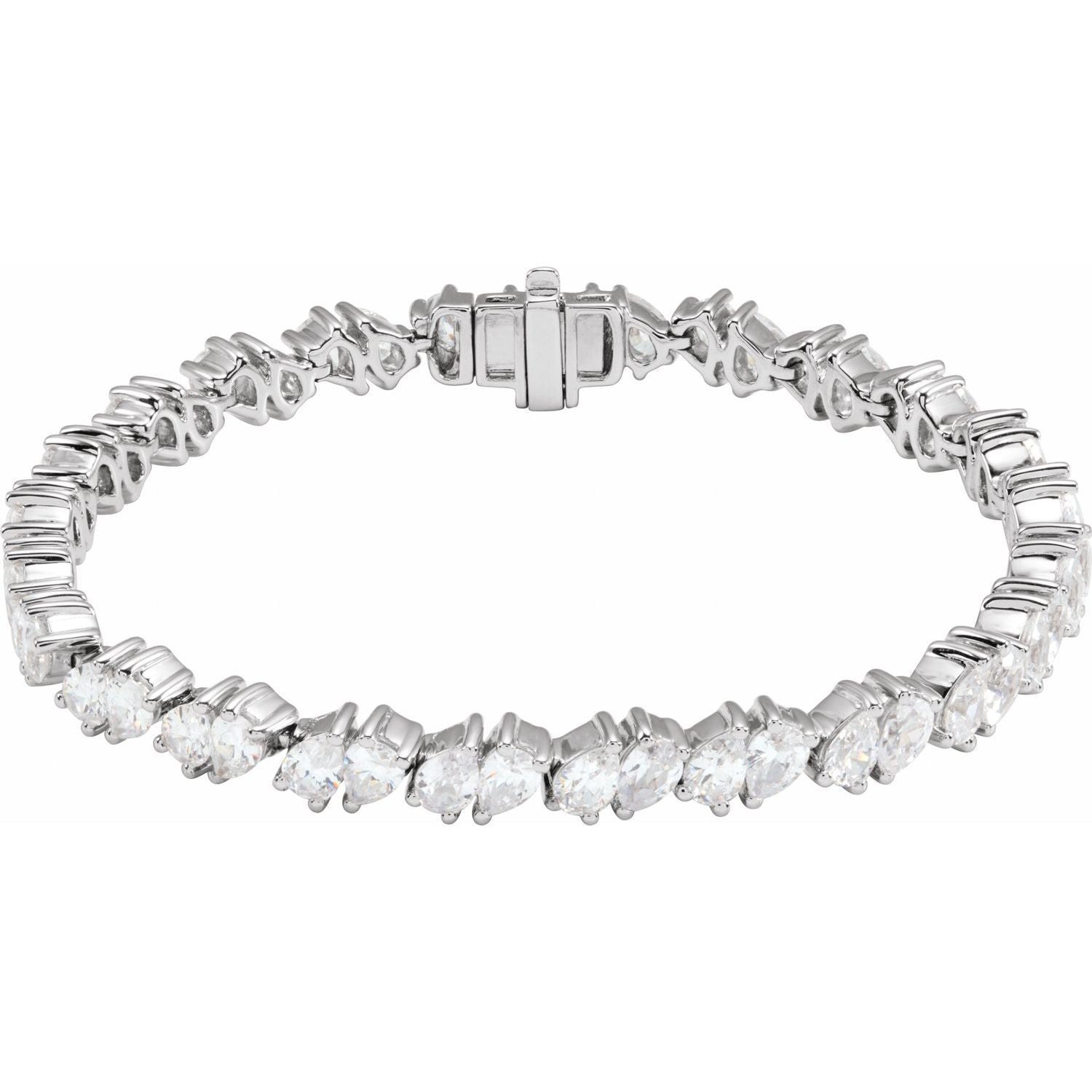 9.50ct Lab Grown Diamond Double Pears Tennis Bracelet in 14k Gold