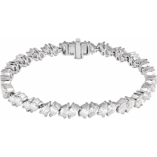 9.50ct Lab Grown Diamond Double Pears Tennis Bracelet in 14k Gold