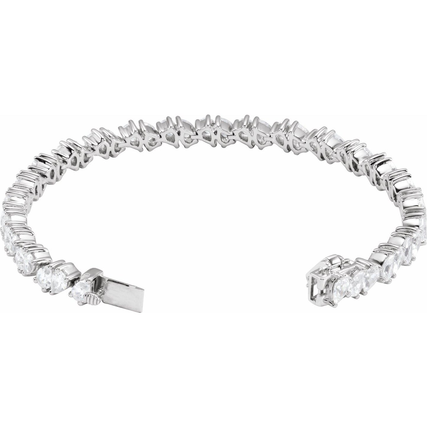 9.50ct Lab Grown Diamond Double Pears Tennis Bracelet in 14k Gold