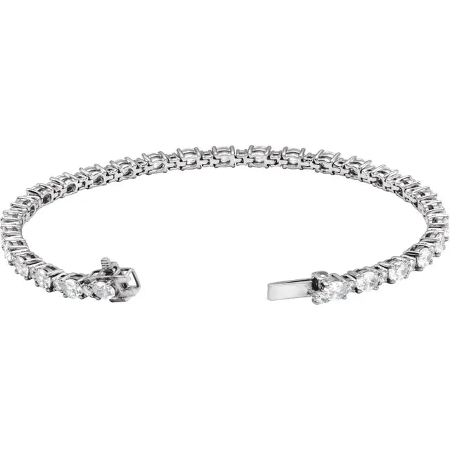 5.50ct Lab Grown Diamond East-West Oval and Round Cut Tennis Bracelet