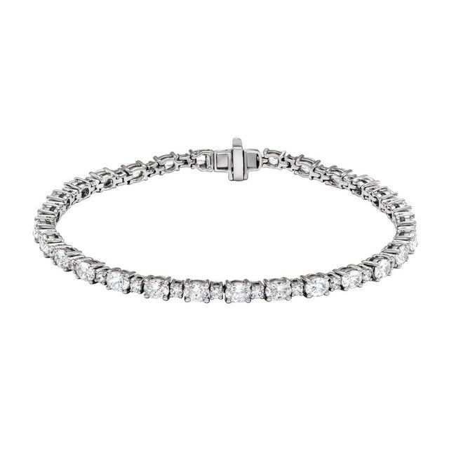 5.50ct Lab Grown Diamond East-West Oval and Round Cut Tennis Bracelet