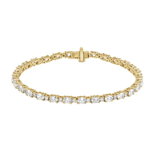 5.50ct Lab Grown Diamond East-West Oval and Round Cut Tennis Bracelet