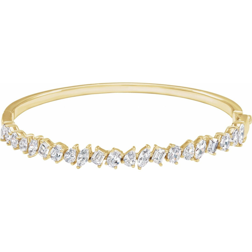 4.50ct Lab Grown Diamond Multishape Bangle in 14k Gold