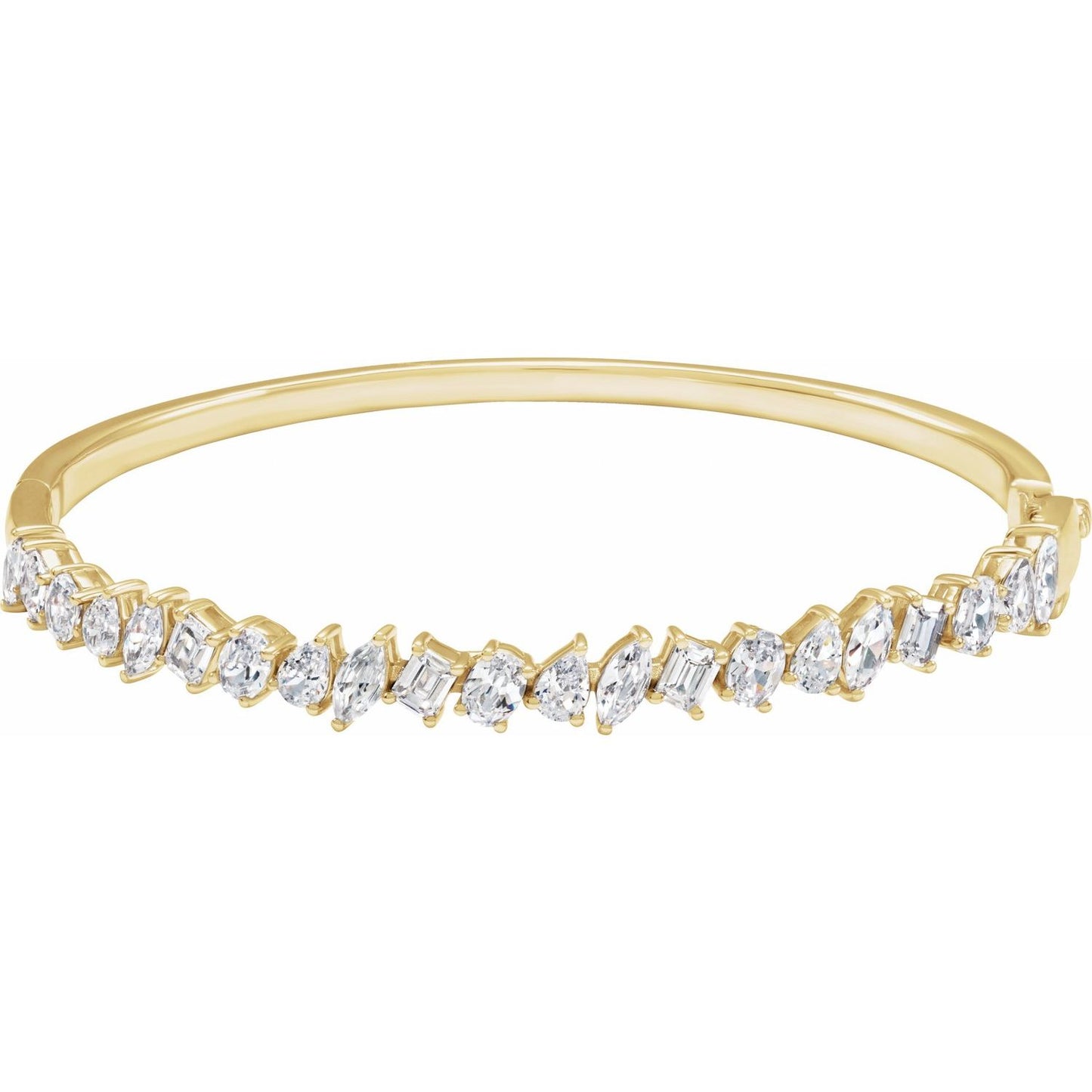 4.50ct Lab Grown Diamond Multishape Bangle in 14k Gold