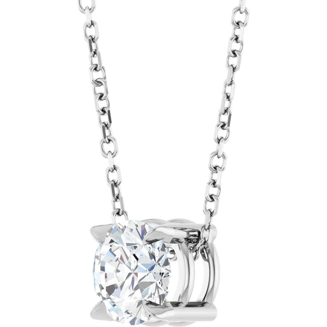 1.00ct Lab Grown Diamond Slide Solitaire Necklace in 14k Gold