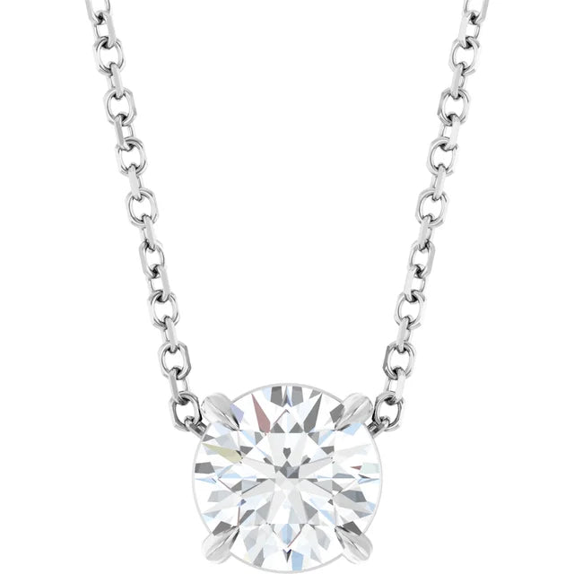 1.00ct Lab Grown Diamond Slide Solitaire Necklace in 14k Gold