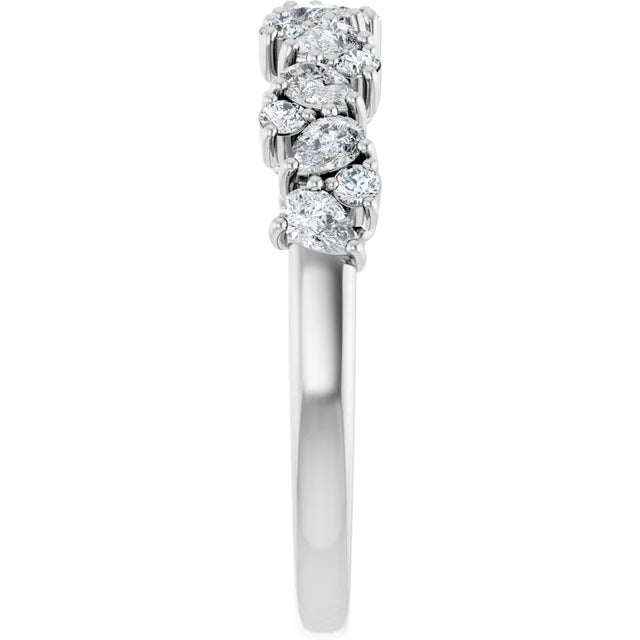 0.55ct Round and Pear Scattered Lab Grown Diamond Ring
