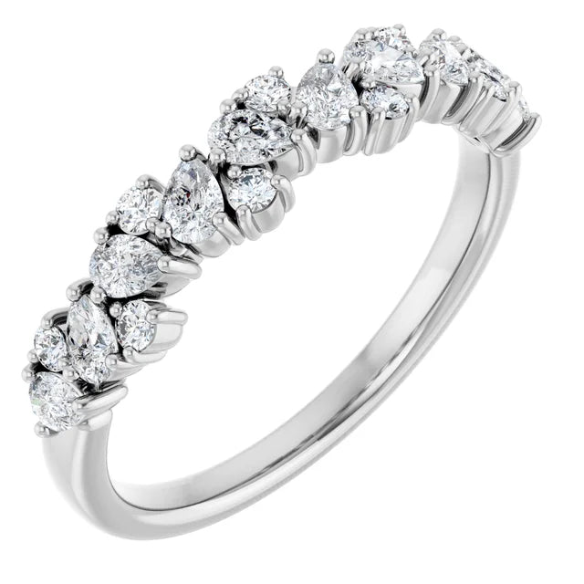 0.55ct Round and Pear Scattered Lab Grown Diamond Ring